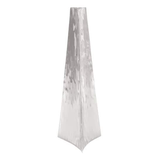15" Silver Stainless Steel Industrial Vase